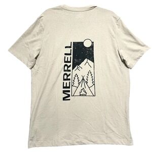 Merrell Men's Outdoor Graphic T-Shirt Find Joy Journey Camping Hiking Tan L NWT
